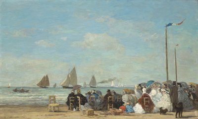 Beach Scene at Trouville by Eugene Louis Boudin